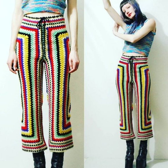 Granny square vintage boho pants - Picture 7 of 8